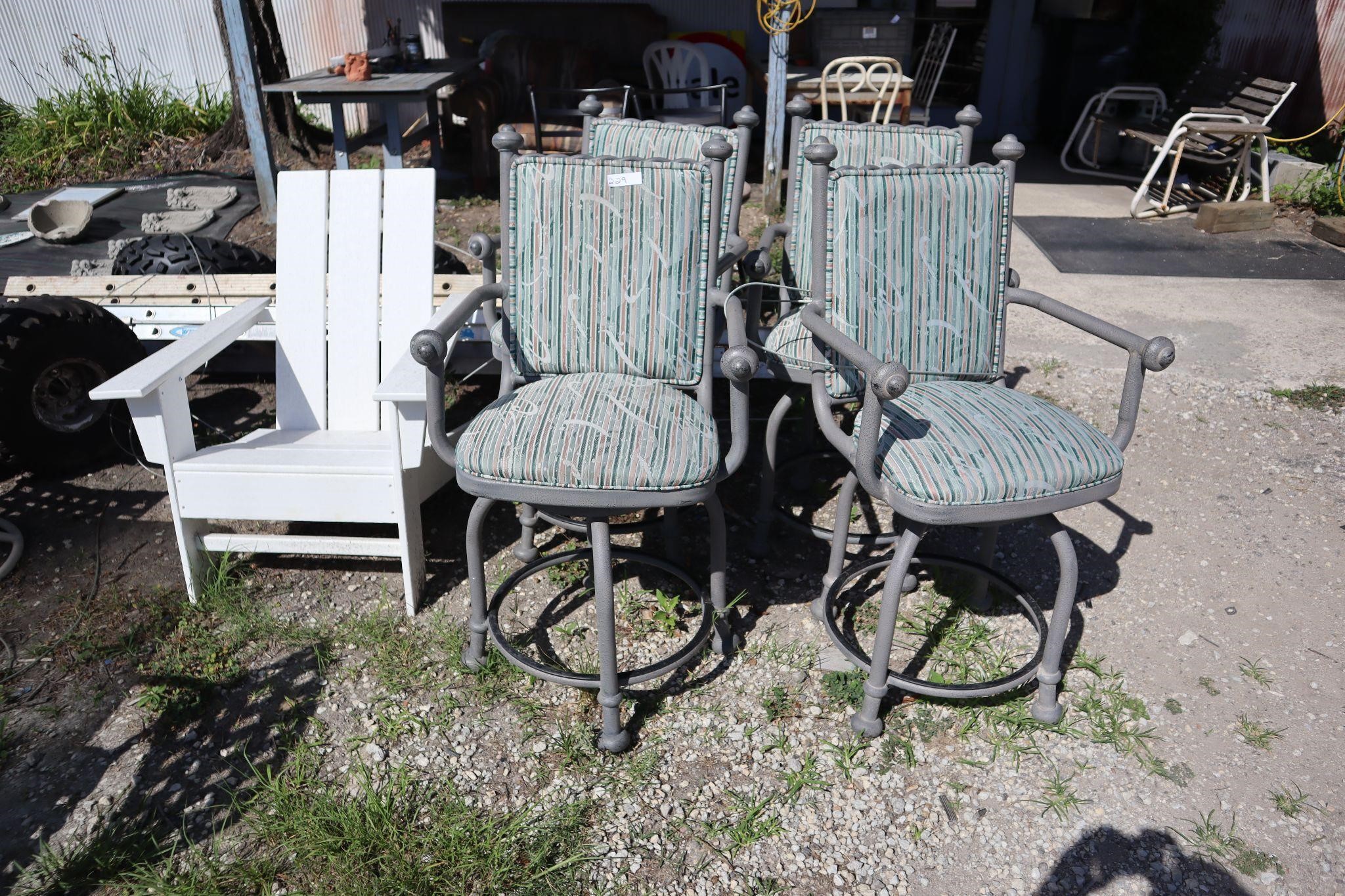 4 Bar height outdoor chairs