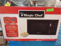Magic chef 1.6 cubic foot 1100 watt microwave, new