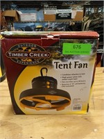 Tent fan, needs 4 D batteries