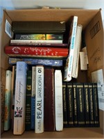 Box of assorted books