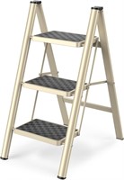 HBTower 3 Step Ladder  330 Lbs  Gold 34.6"