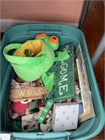 Tub lot of Holiday and frog items