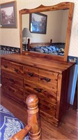 Vintage Cedar 6 Drawer Dresser With Mirror, 48 W