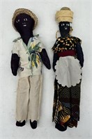 Vintage Hand Sewn Dolls - Caribbean Couple
