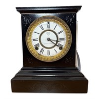 19thC Antique Cast Iron Ansonia Mantel Clock