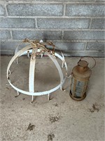 Vintage Lantern & Pot/Pan Holder