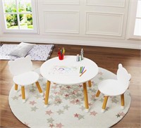 UTEX Kids Wood Table and Chair Set  3 Pieces