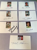 7 Orioles “old timers” signed 3x5 cards