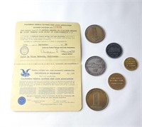 Federal & National Bank Tokens/Certificate