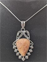 925 AVENTURINE PENDANT NECKLACE