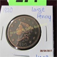US 1820 LARGE SIZE COPPER PENNY