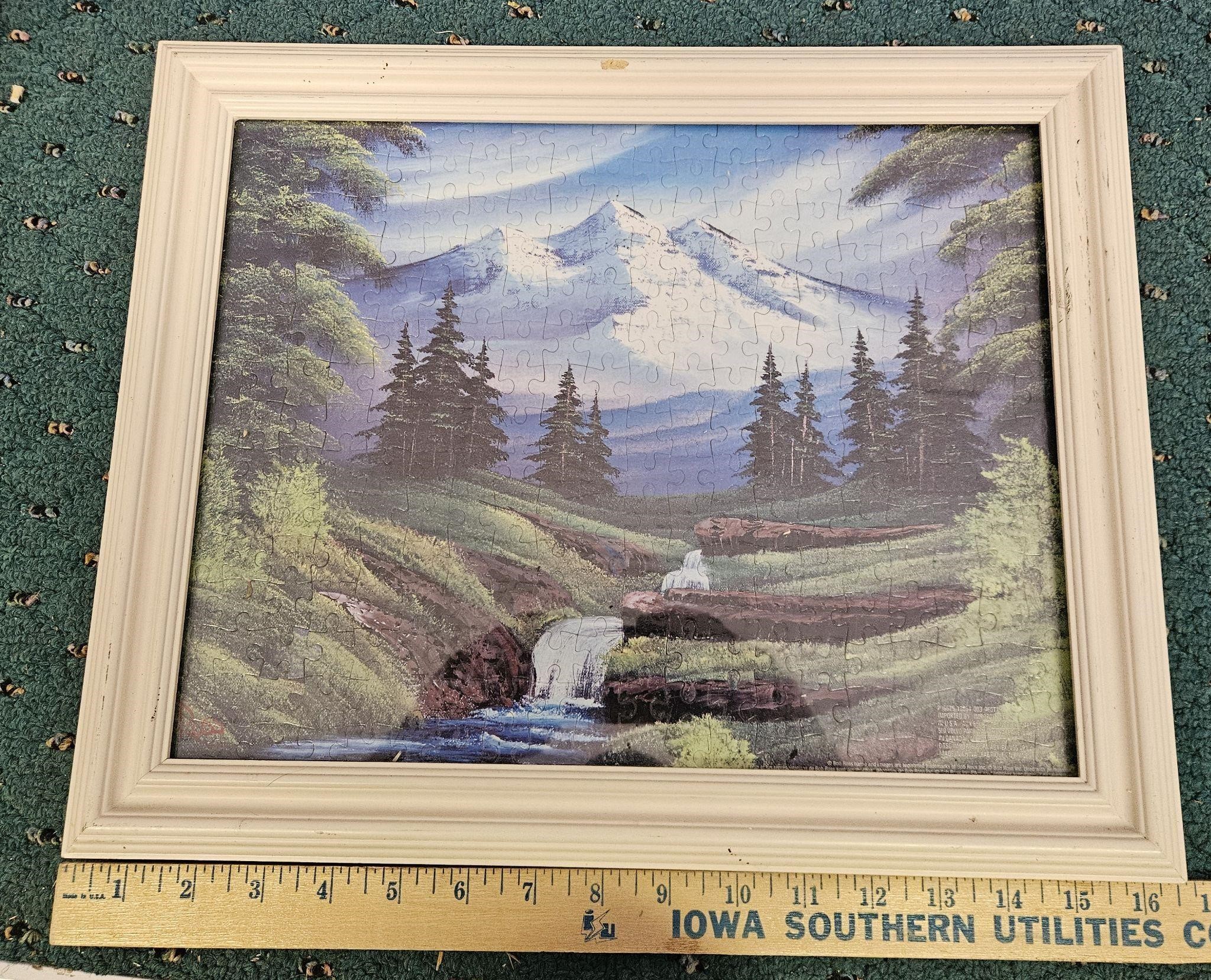 Framed Bob Ross Completed Puzzle