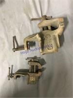 Pair of clamp-on bench vises, 1.75" and 3" jaws