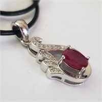 $120 Silver Ruby CZ Pendant