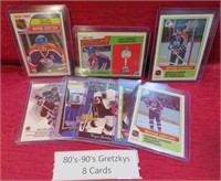 1980-90's Lot 8 Wayne Gretzky Hockey Cards