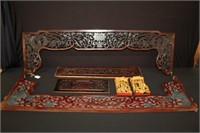 6pc Carved Asian Panels, longest 45"