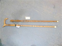 2- Walking Canes (Solid Wood)