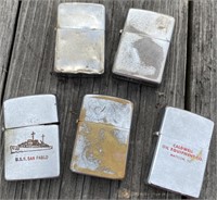 5 Early Zippo Lighters