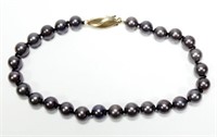 7.5" Bronze color approx. 6mm pearl bracelet with