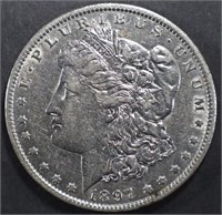 1897-O MORGAN DOLLAR AU