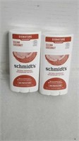 $10×2 Schmidt"s Clean Coconut Natural Deodorant