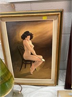Signed Nude Oil on Canvas