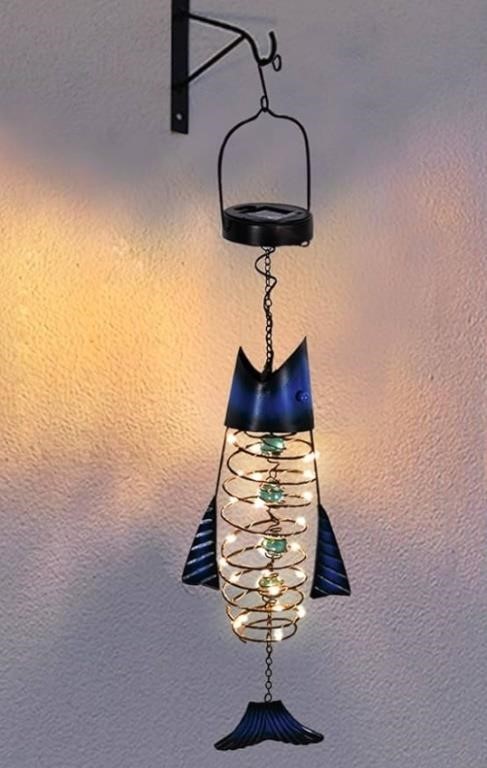 Metal Solar Fish Hanging Decoration