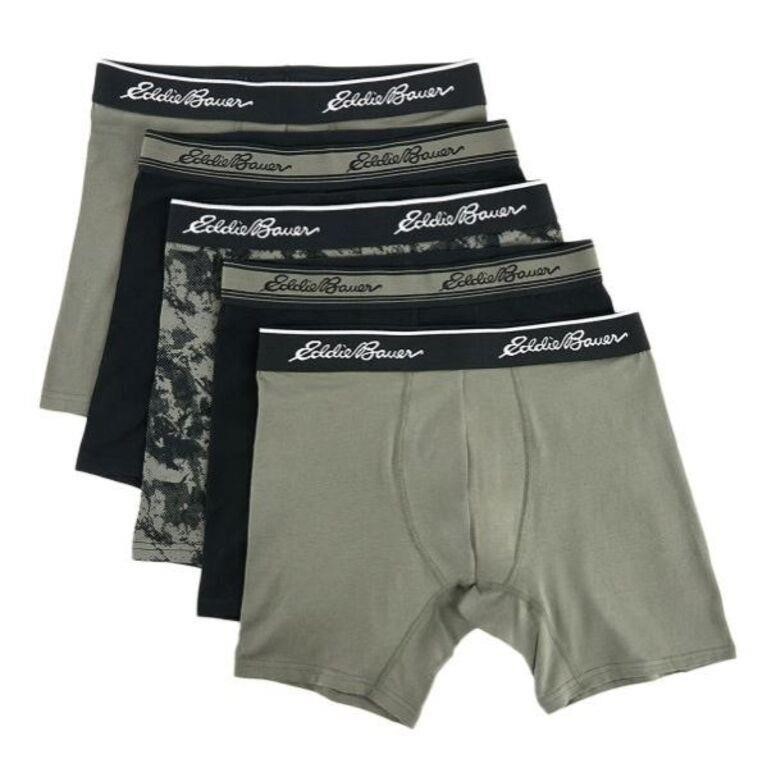 5-Pk Eddie Bauer Men’s LG Boxer Brief, Black and