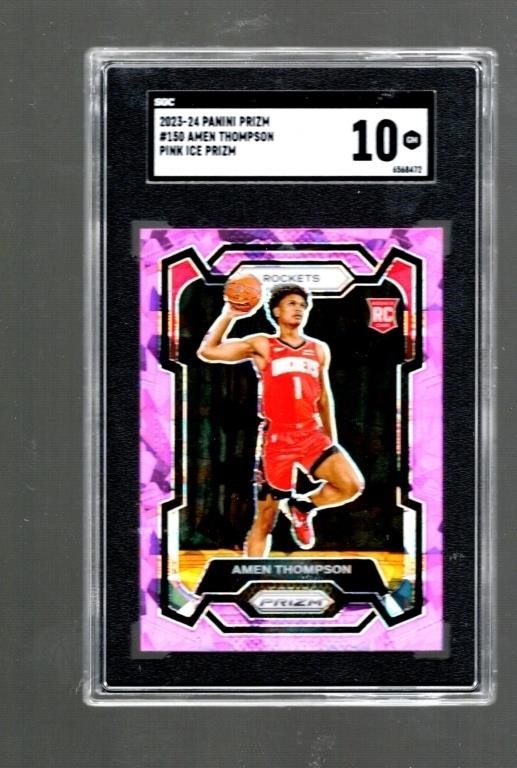 Amen Thompson Pink Cracked Ice Prizm RC 2023-24 Pa