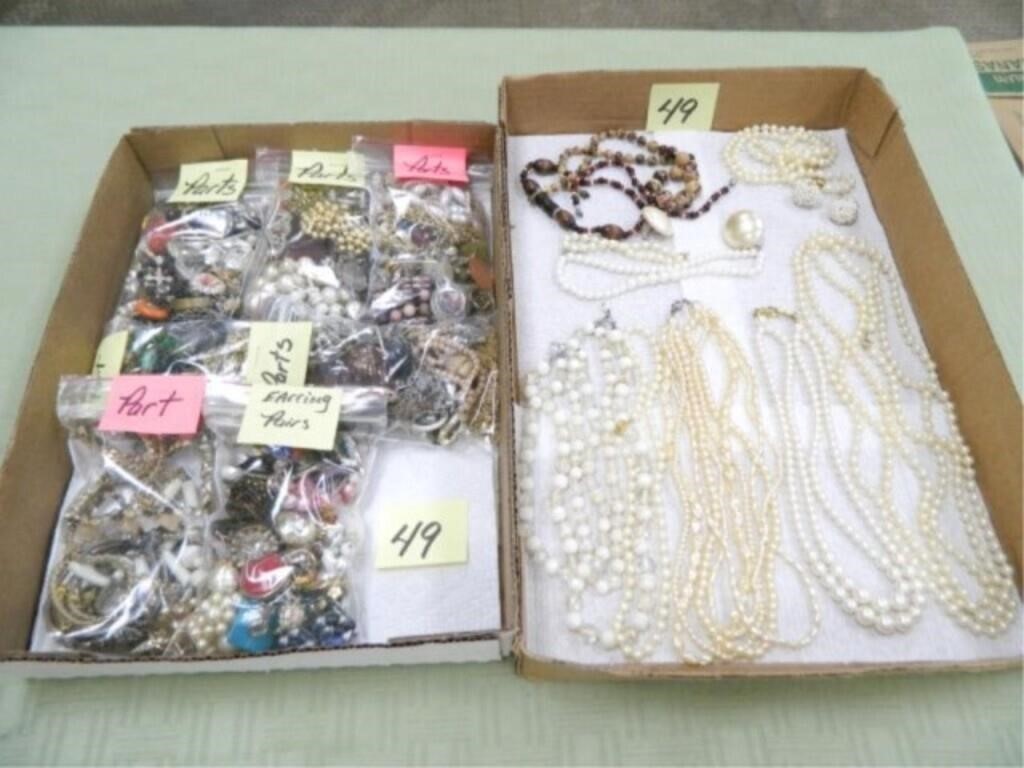 Vintage Bagged Jewelry Parts, Vintage Pearls plus