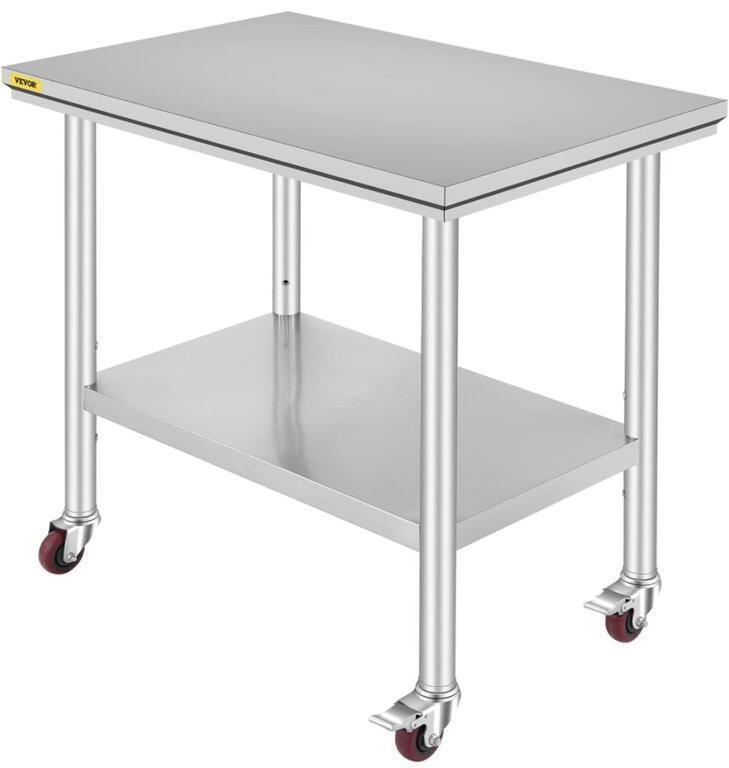 STAINLESS STEEL WORK TABLE 24x12IN