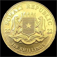 2022 Somalia 1/10oz Gold 100 Shilling GEM PROOF