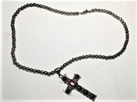 Sterling Bead Chain & Cross