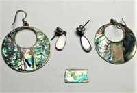 Sterling Earrings with Mother of Pearl Inset