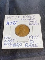 197? D-Error Coin No Fourth Date-Number Rare AU-55