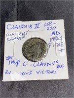 268-270 AD-Claudius II- Ancient Roman Coin -Very F