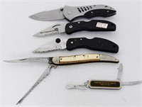 lot of 5 Folding pocket knives vaious sizes KABAR