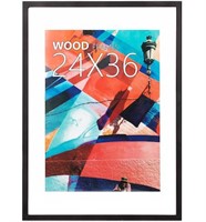 24x36 Poster Frame Natural Soild Wood Black Pictur