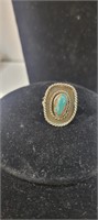 Native Silver & Turquoise Ring Size 5.5