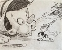 Walt Disney (American) Drawing On Paper