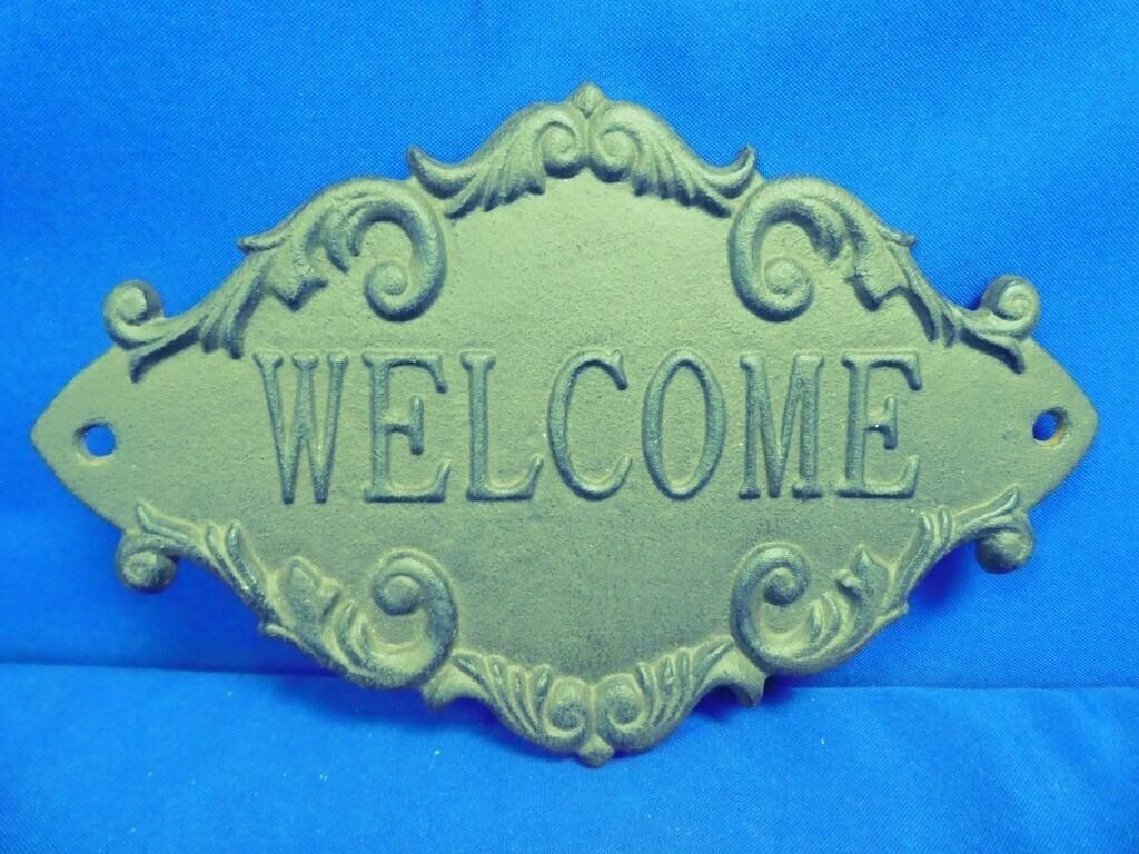 Cast Iron Wall Welcome Sign