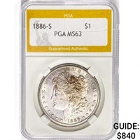 1886-S Morgan Silver Dollar PGA MS63