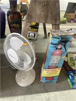 Fire extinguisher and desk fan