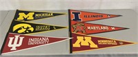 6 College Pennants 12"x30"