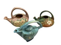 Three Roseville Art Pottery Tea Pots