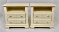 Pr. Nightstand-chests, shelf over 2 drawers, match
