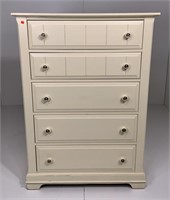 Chest, 5 drawer, Vaughn-Bassett, painted white,