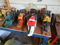 6 Assorted Petrol Driven Chain Saws