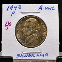 1943 JEFFERSON SILVER WAR NICKEL HIGH GRADE