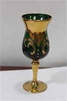 A Gold Guilted Bohemian Small Glass Cup